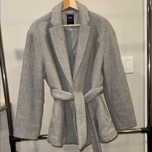 GAP Jackets & Blazers - GAP Light Gray Wrap Coat